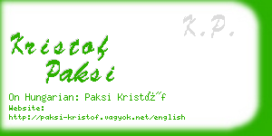 kristof paksi business card